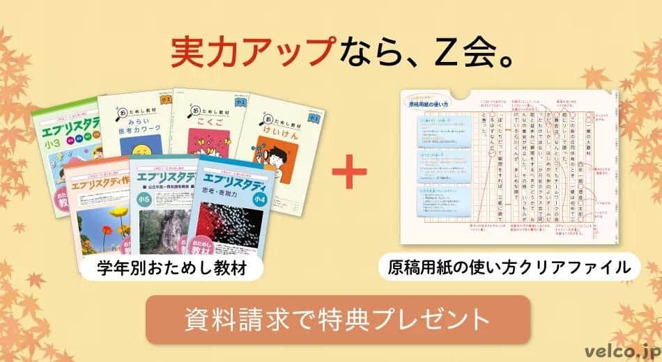 Ｚ会小学生コース資料請求でクリアファイルプレゼント